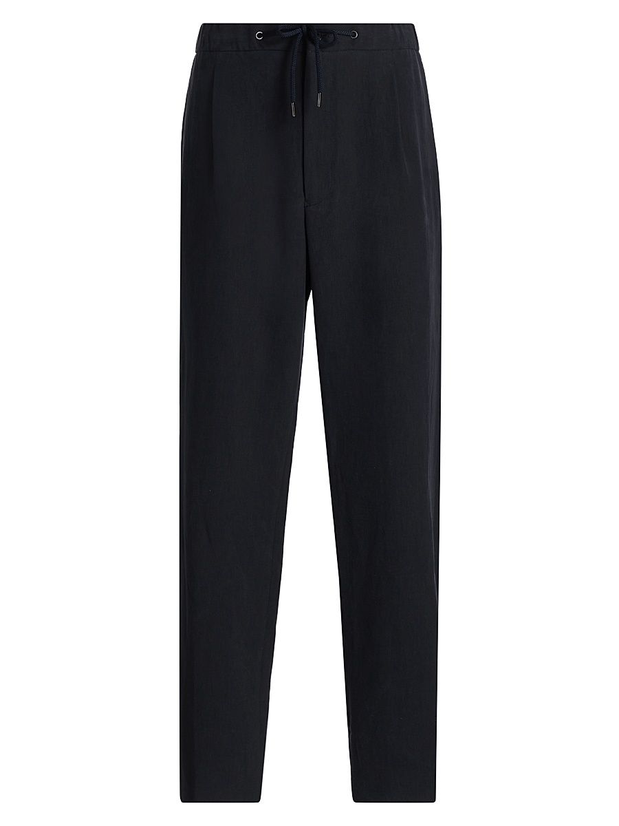Men's Linen Drawstring Pants - Solid Dark - Size 34