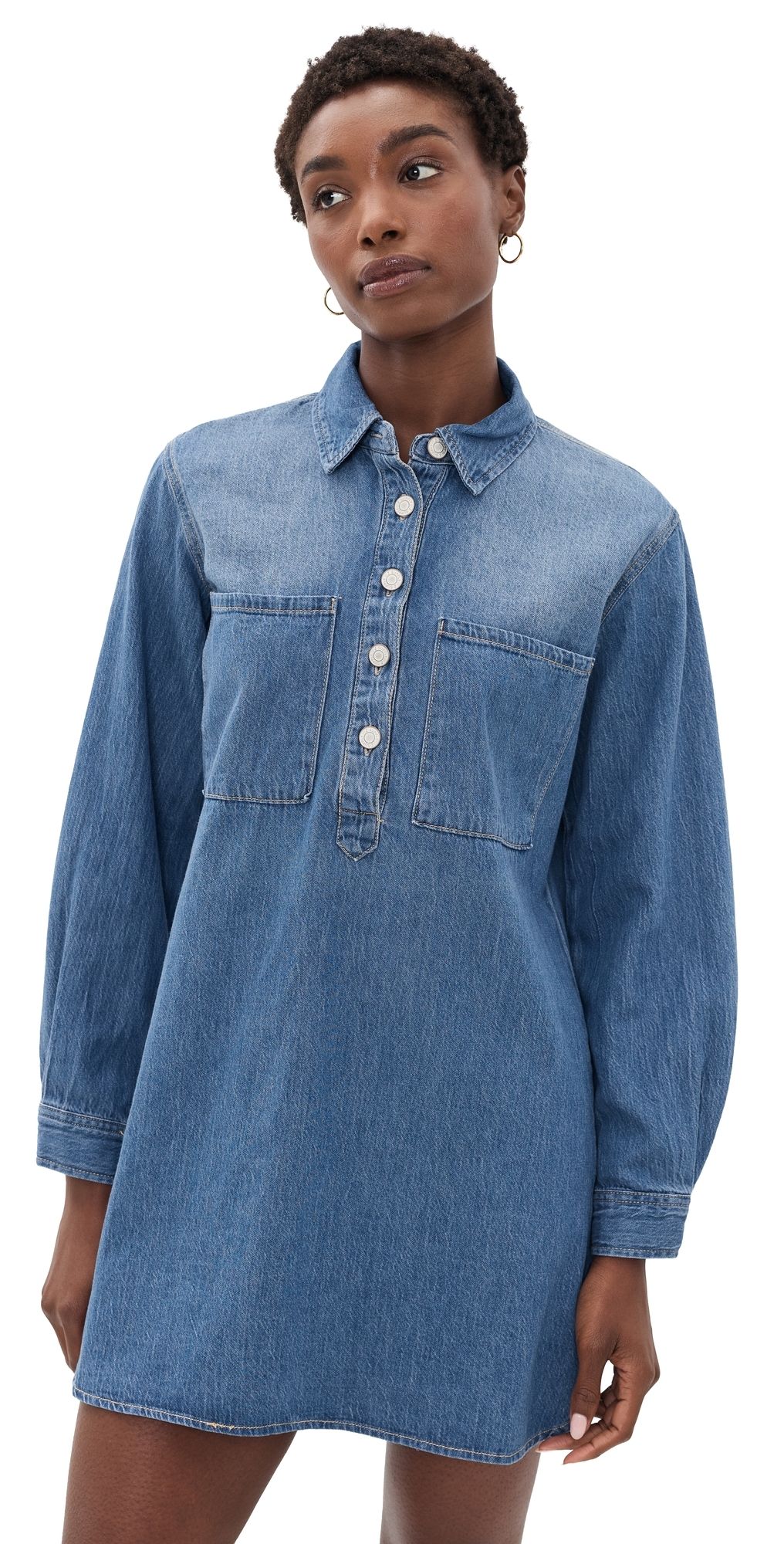 Z Supply Lucie Denim Mini Shirt Dress Dreamstate M
