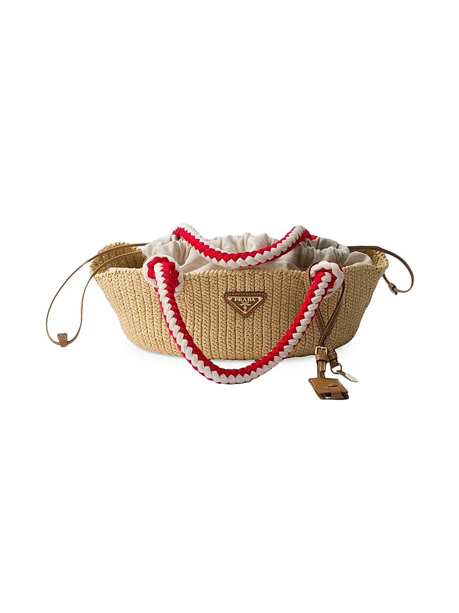 Women's Small Crochet Top Handle Bag - Beige Khaki