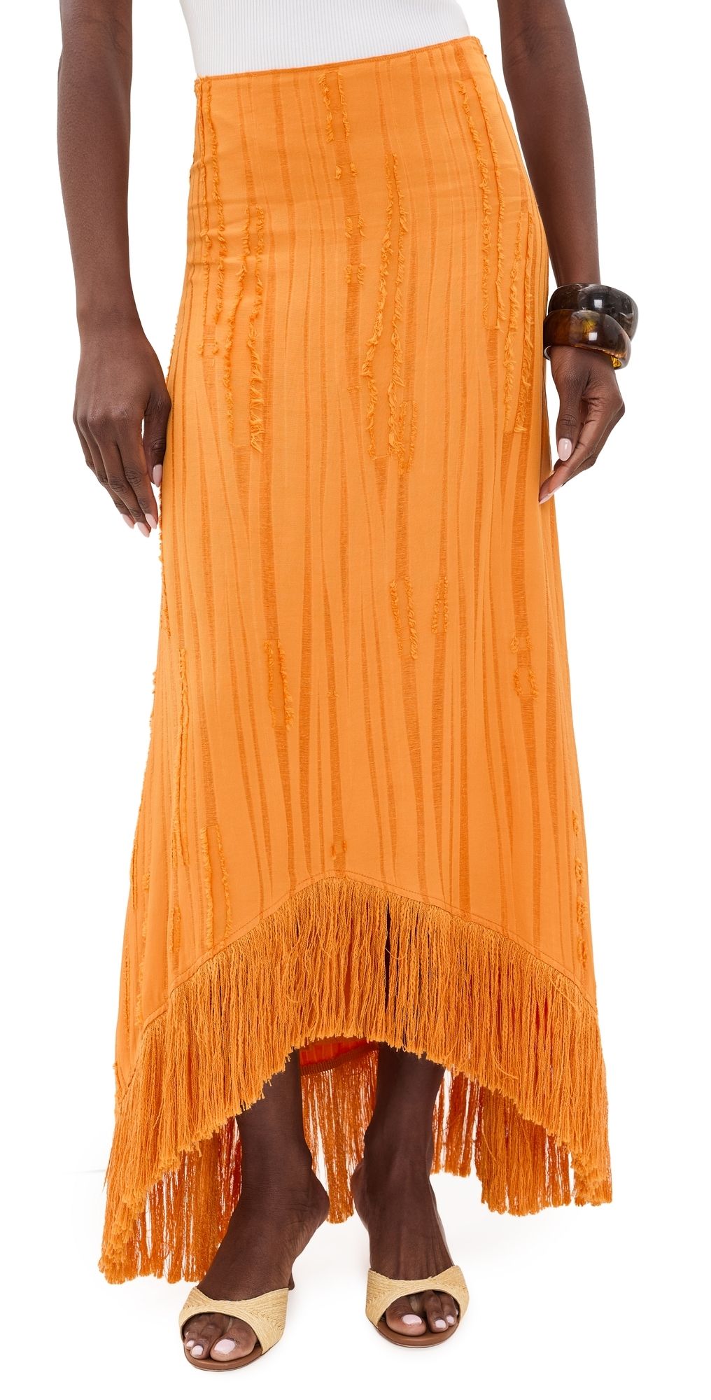 Yellow the Label Lennie Fringe Skirt Orange XS