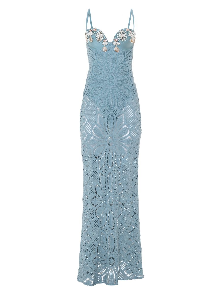 PatBO Women's Camila Coelho x PatBo Crochet Maxi Dress - Blue - Size Large