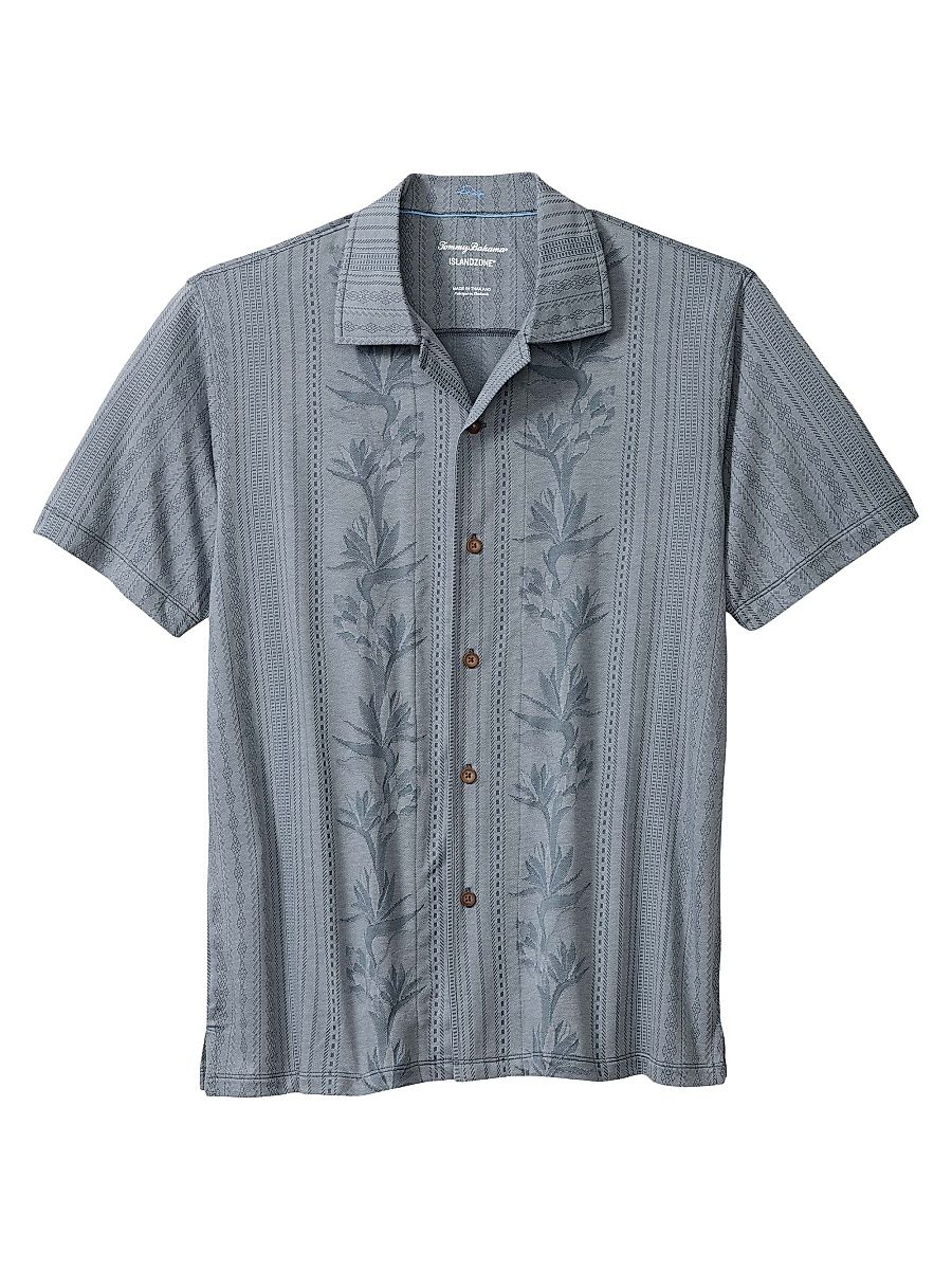 Men's Palm Fresco Beach Short-Sleeve Shirt - Steel - Size Large