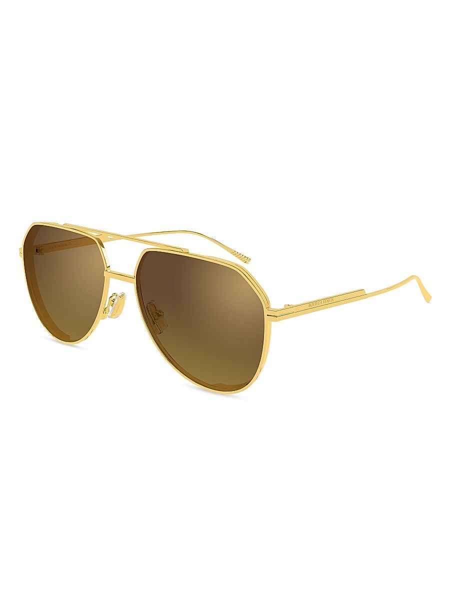 Women's Light Ribbon 60MM Pilot Sunglasses - Gold