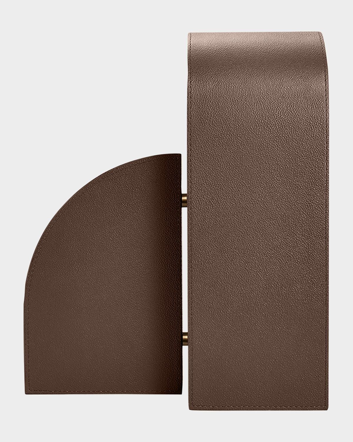 Cubist L Brown Leather Bookend