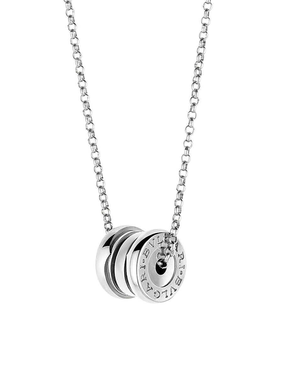 Women's B. zero1 18K White Gold Spiral Pendant Necklace - White Gold