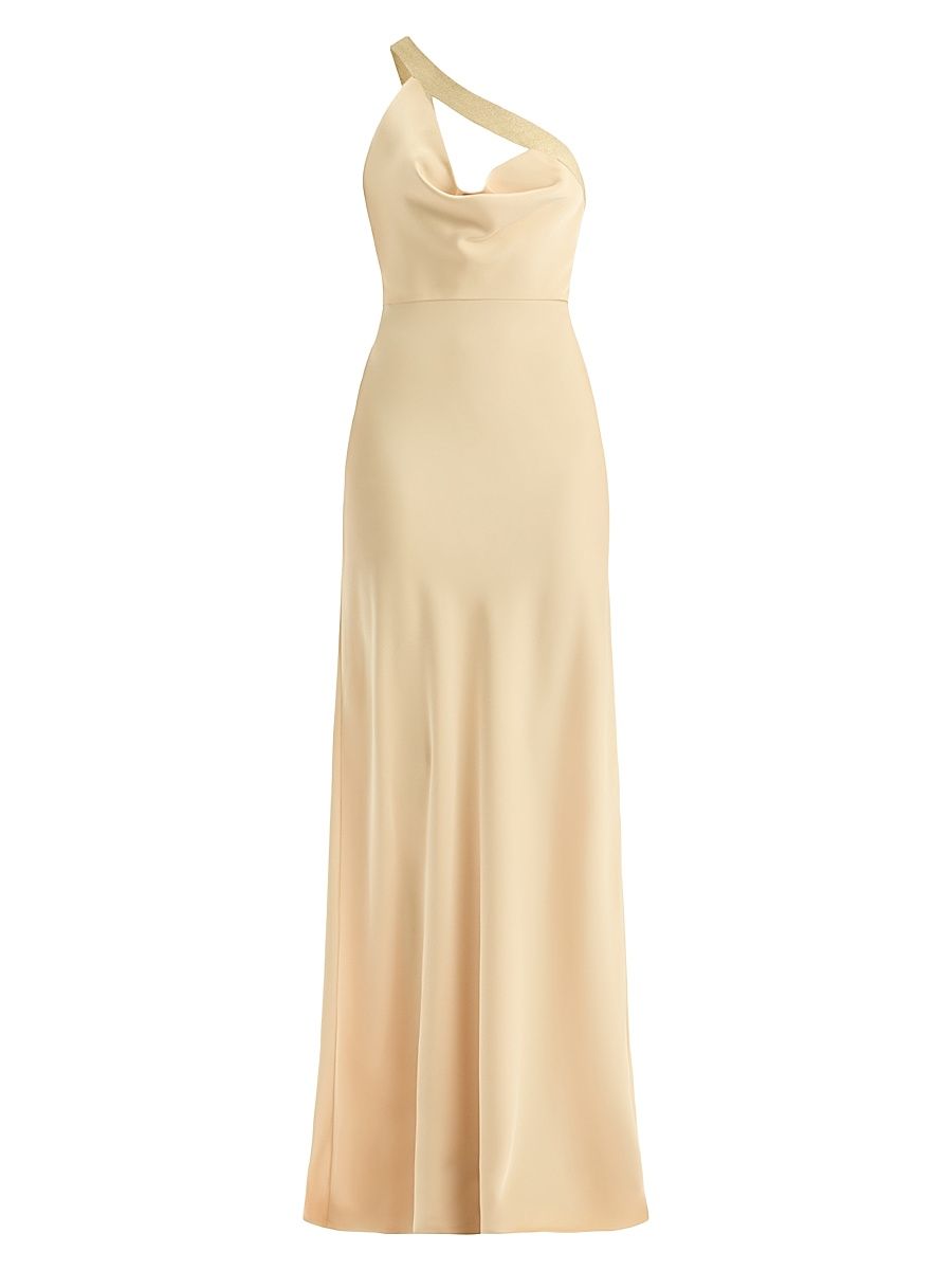 Women's The Fiora Metallic Satin Gown - Metallic Gold - Size 8