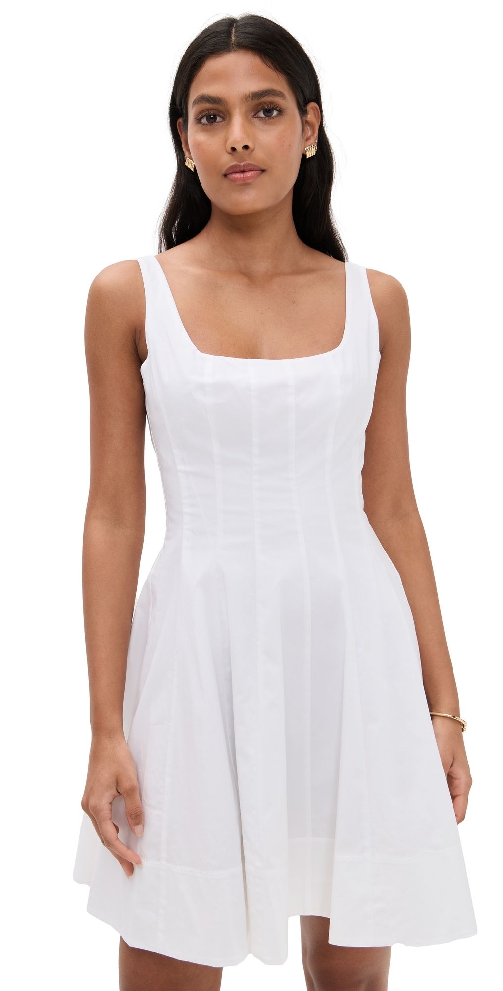 STAUD Wells Mini Dress White 4