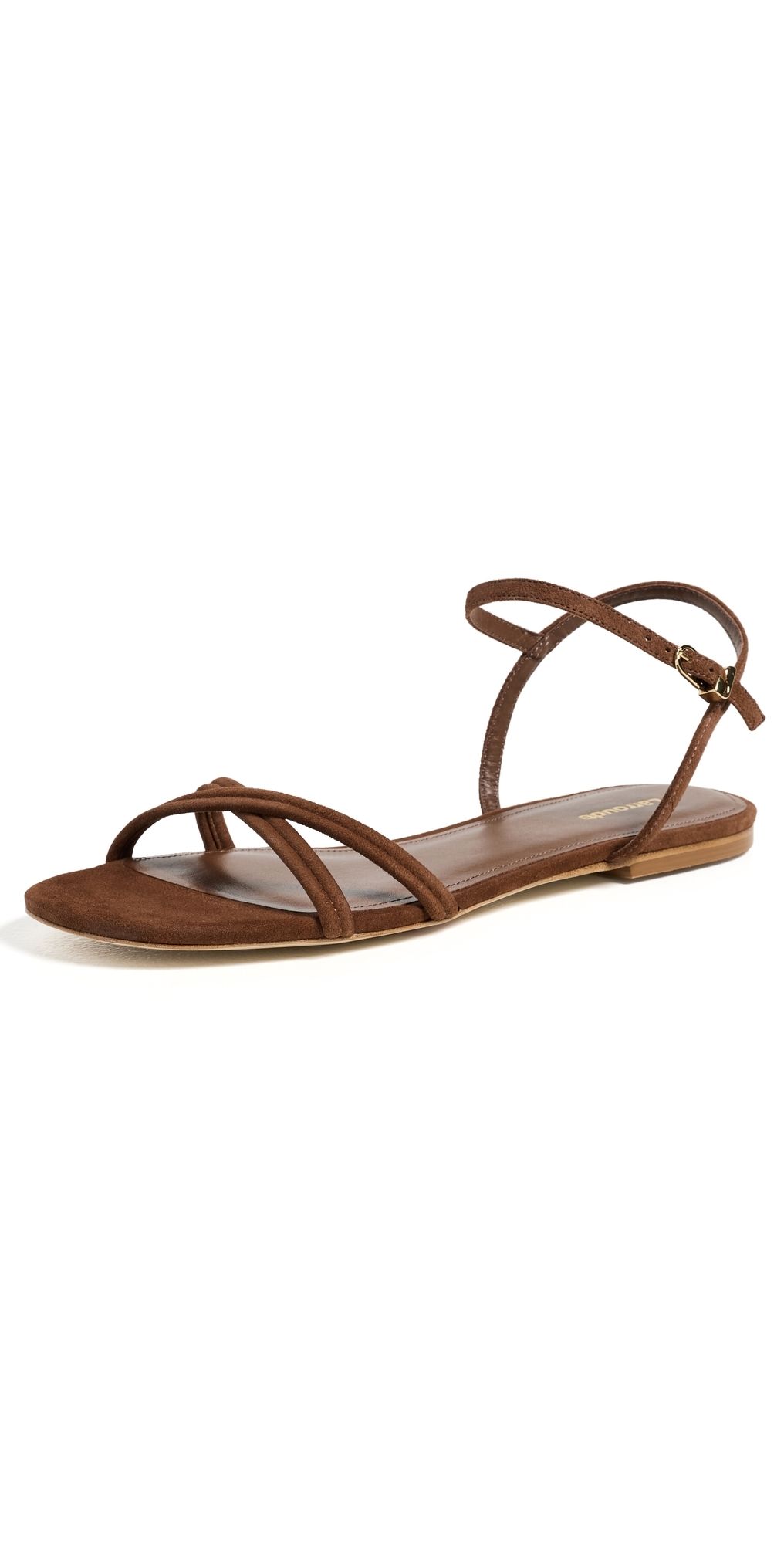 Larroudé Annie Ankle Strap Sandals Burnt Umber 5