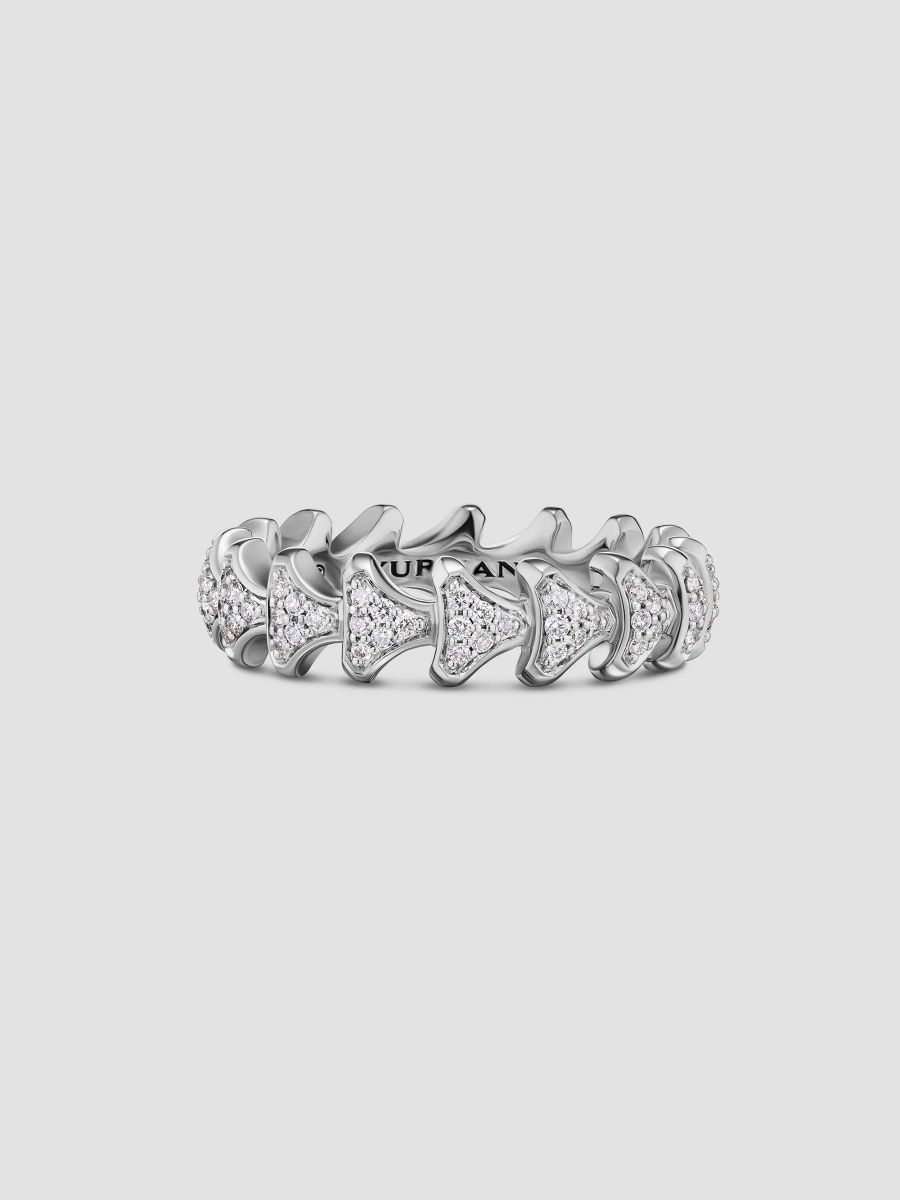 David Yurman Men's Armory Band Ring in Sterling Silver - Diamond - Size 10