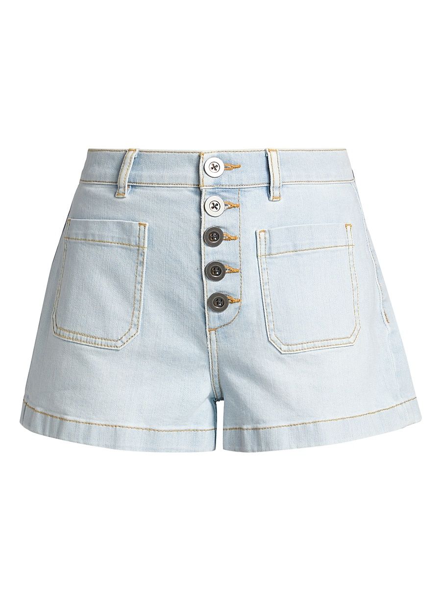 Women's Cindy Washed Denim High-Rise Shorts - Bleach Wash - Size 31