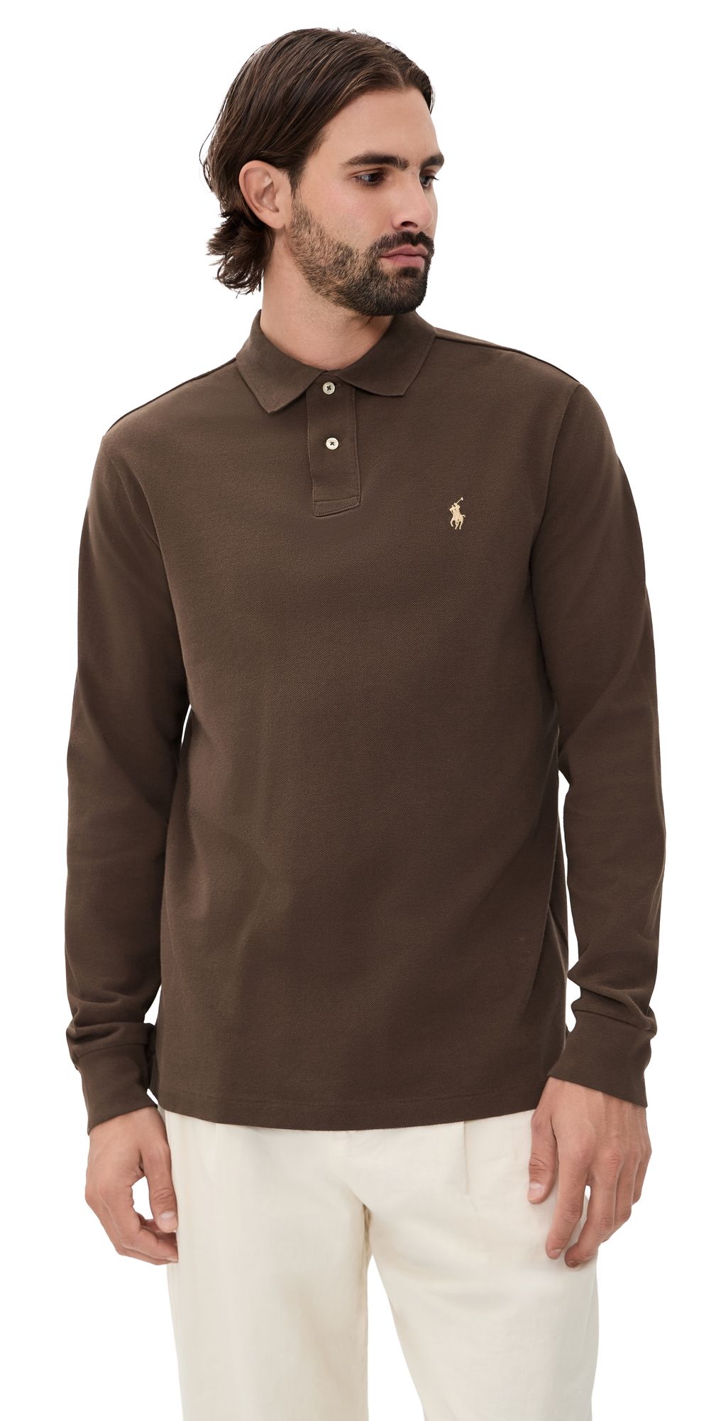 Polo Ralph Lauren Classic Fit Long Sleeve Polo Nutmeg Brown L