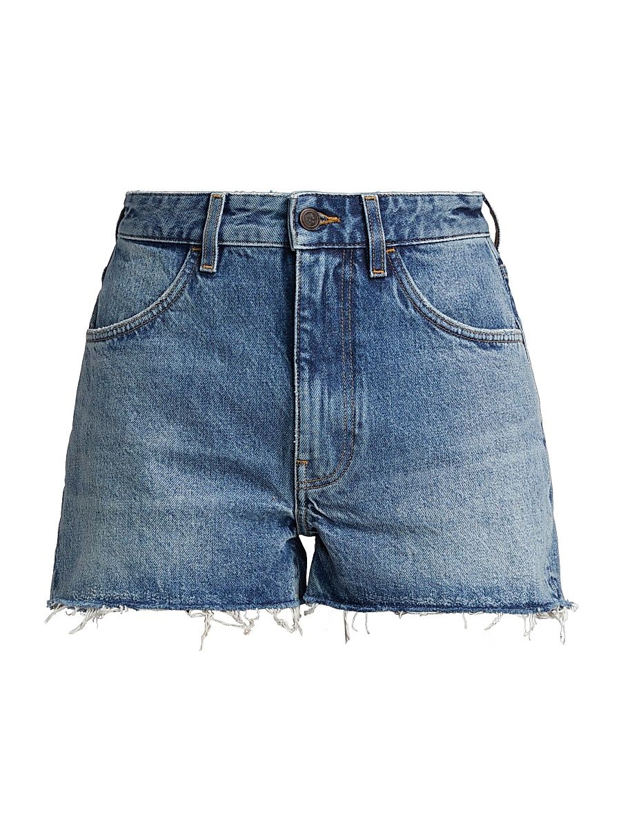 Women's Raw-Edge Jean Shorts - Vintage Blue - Size 31