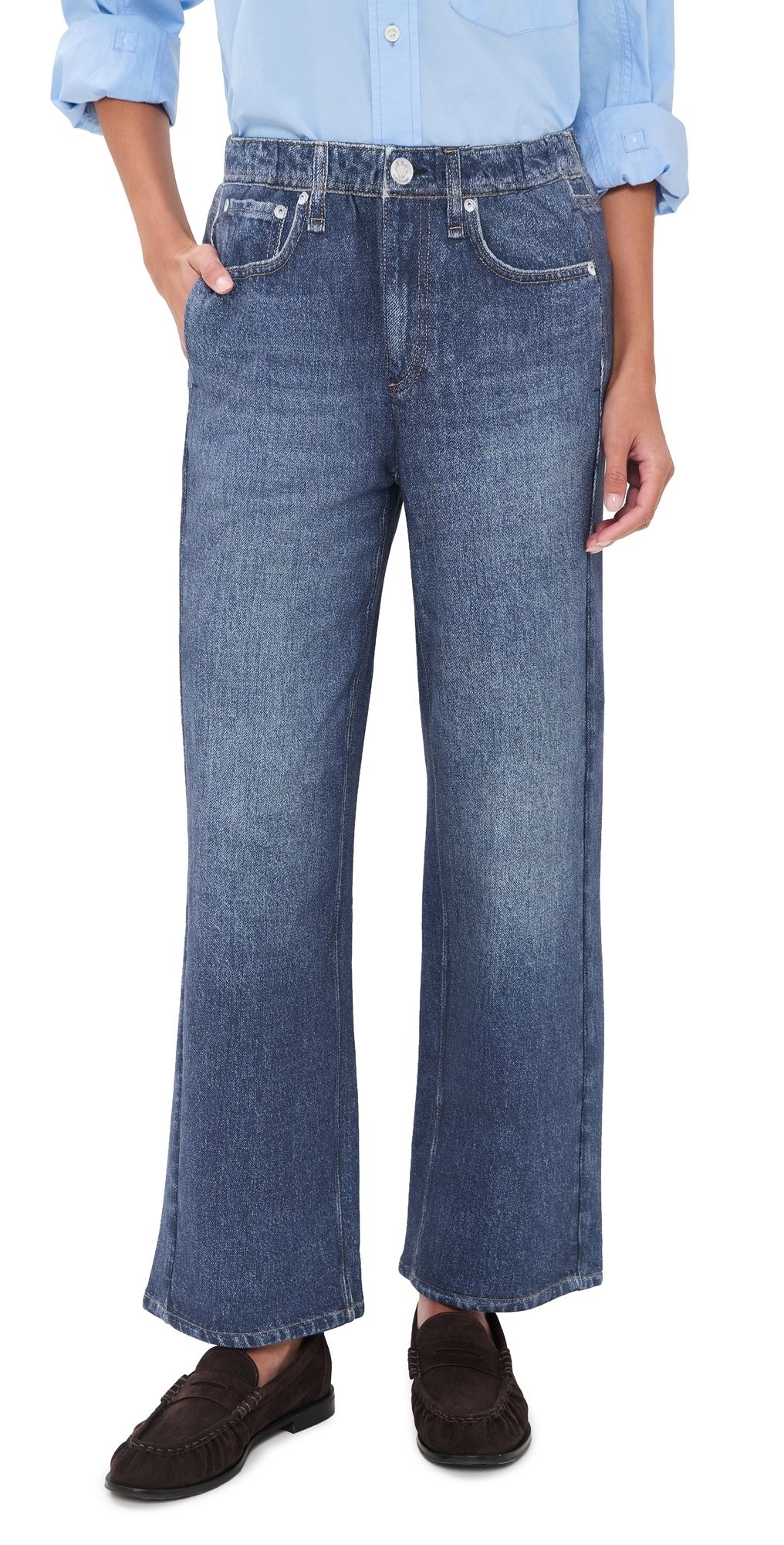 rag & bone Miramar Ankle Pull On Wide Leg Pants Petra XS