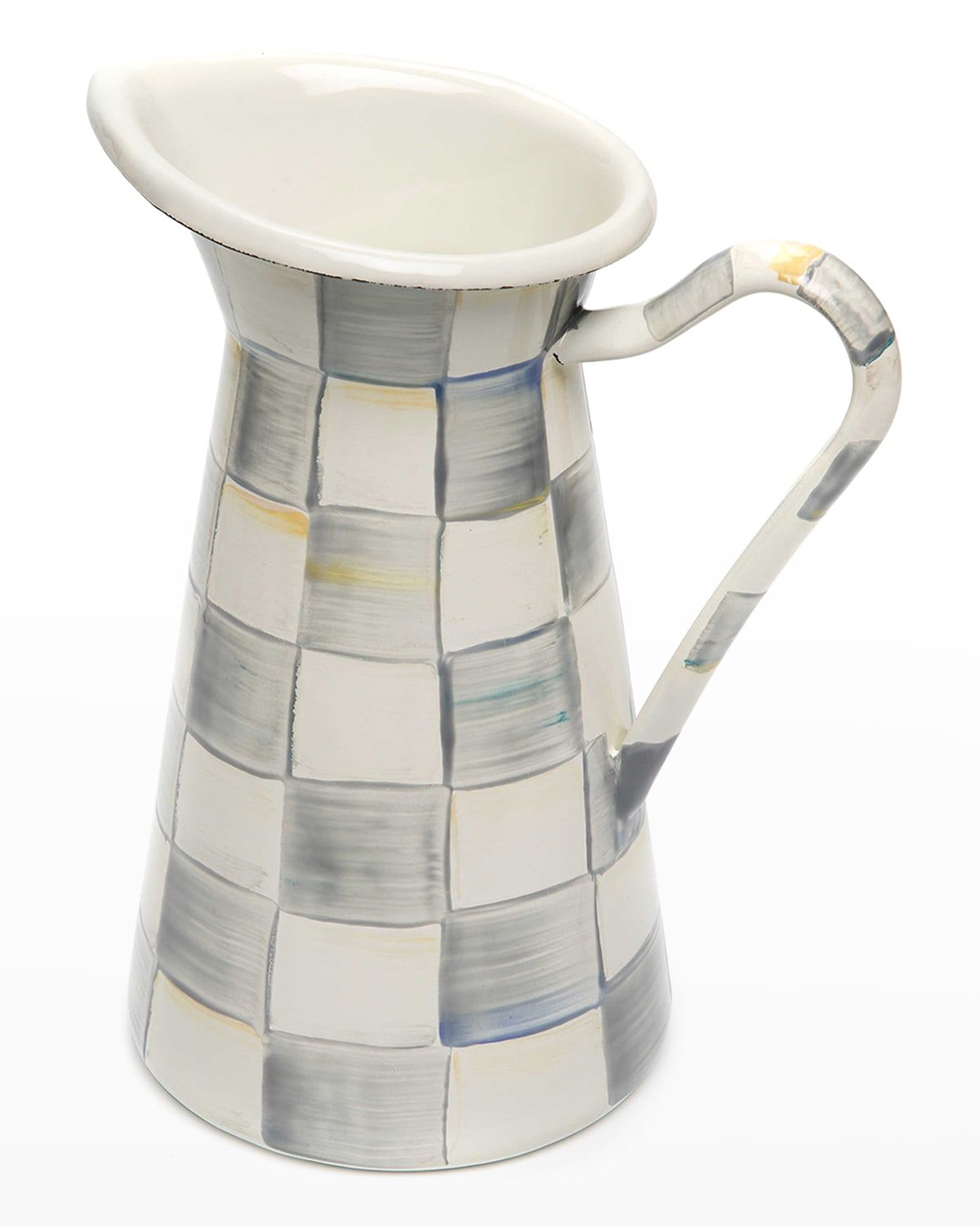 Sterling Check Enamel Practical Pitcher, Medium