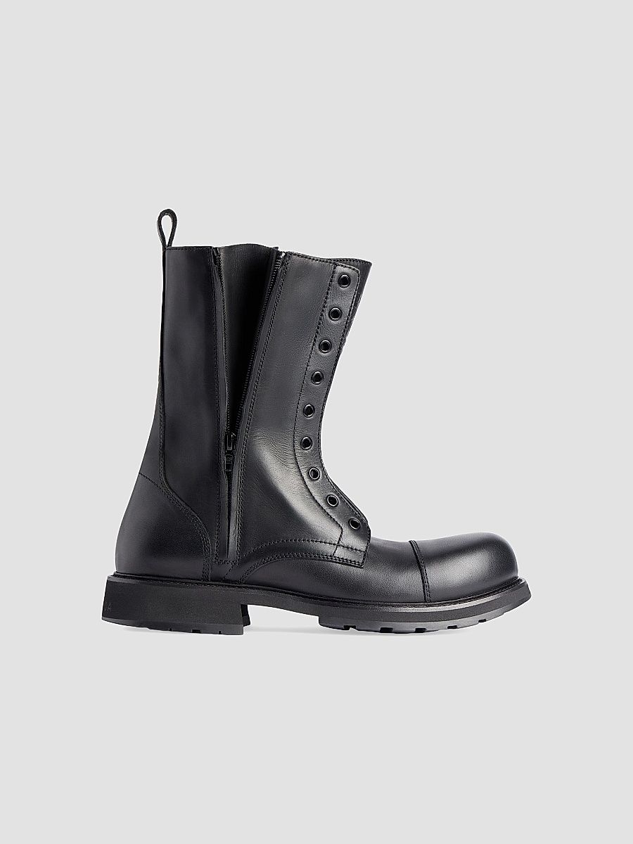 Balenciaga Women's Truck Lace-Up Boots - Black - Size 11