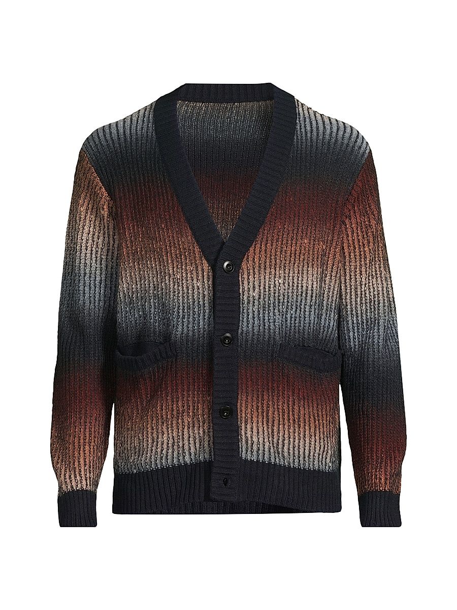 Men's Zion Dusk Ombré Ribbed Cardigan - Navy - Size XL