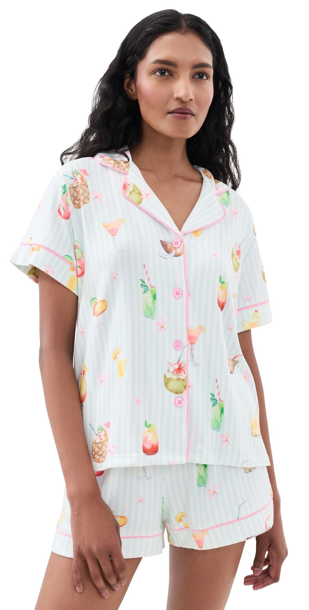 PJ Salvage It's Five O' Clock Somewhere Pajama Set Light Aqua S