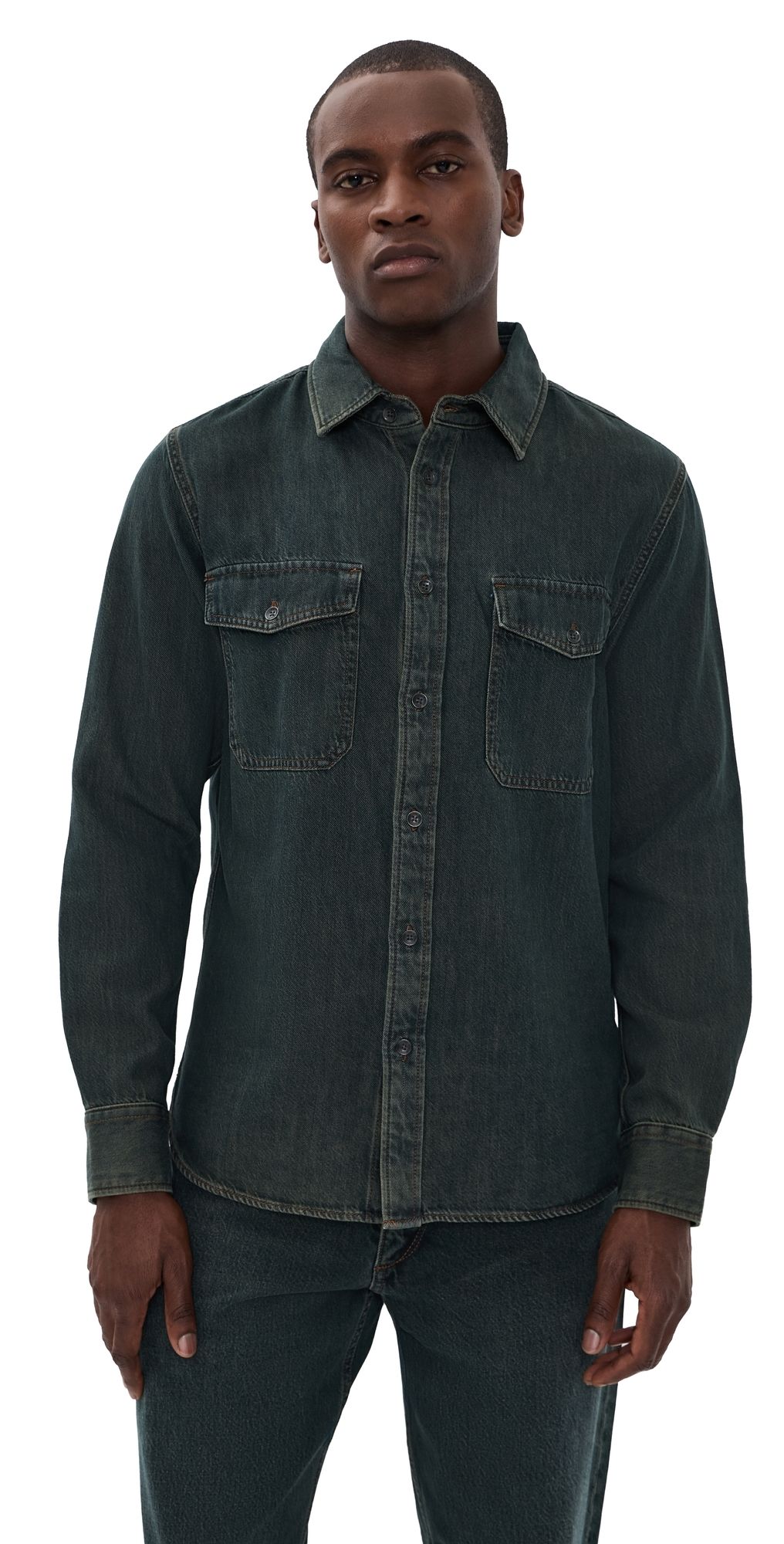rag & bone Infuse Denim Shirt OILIN XL