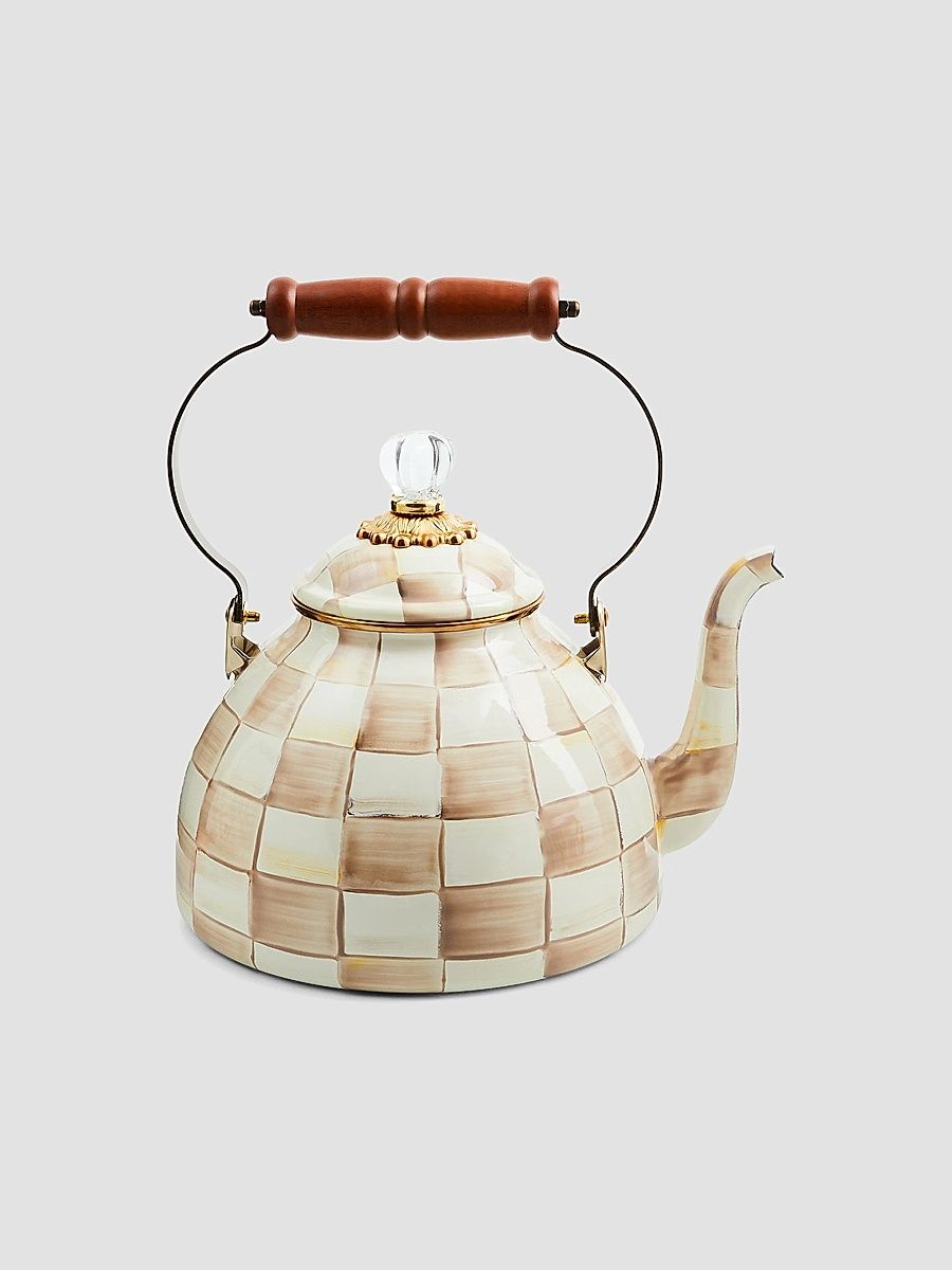 Mocha Check Tea Kettle