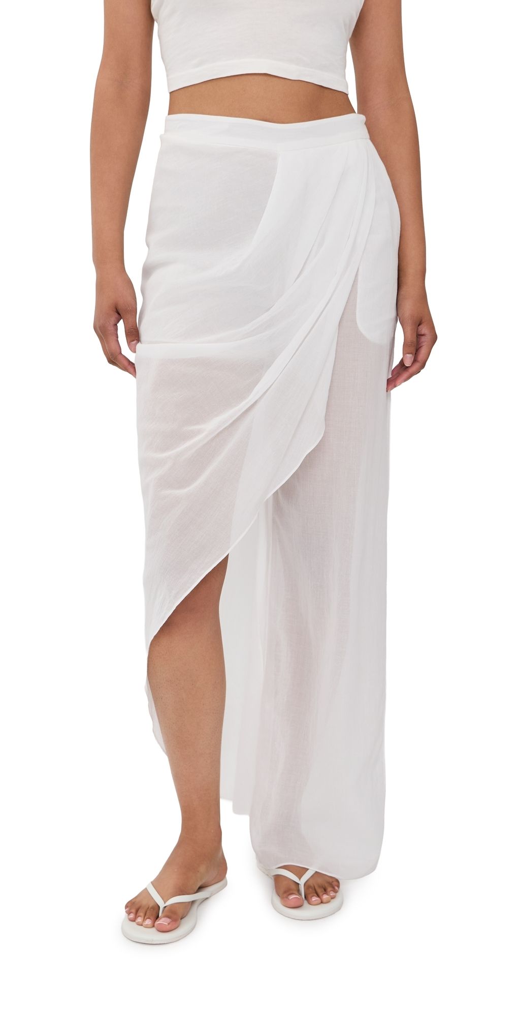 Christopher Esber Draped Skirt Cotton Trousers White 12