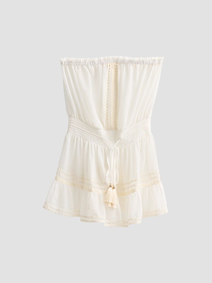 Ramy Brook Women's Vilara Embellished Strapless Minidress - White - Size XL