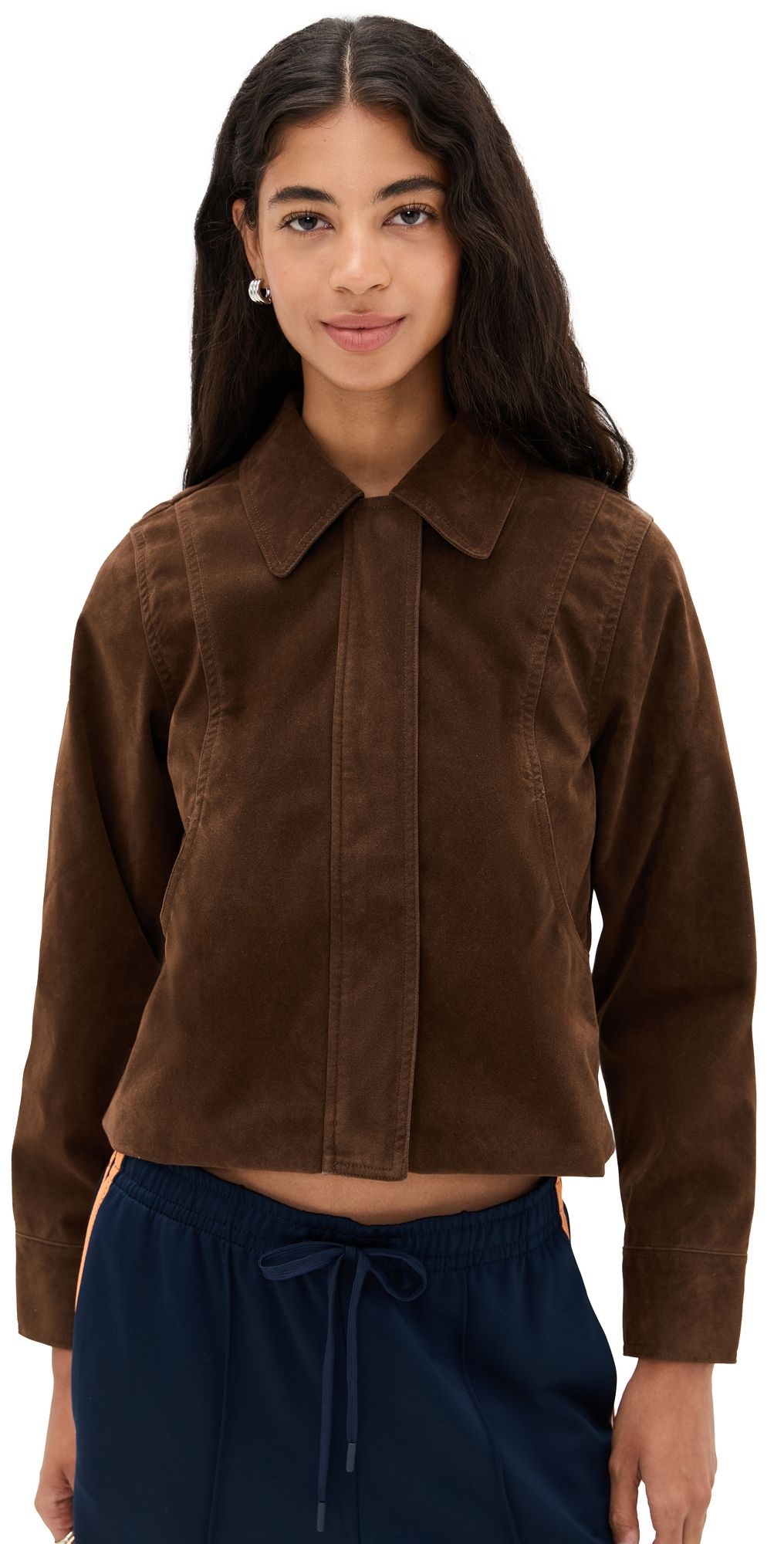Bailey Rose Faux Suede Jacket Chocolate L