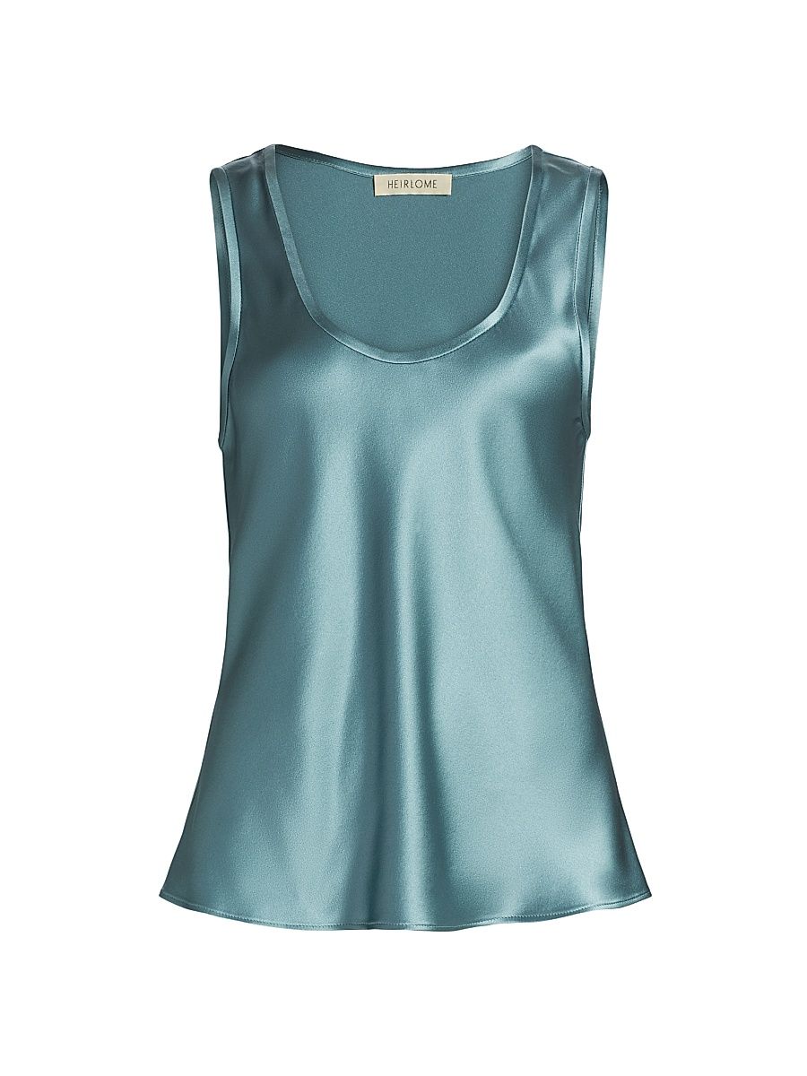 Women's Margot Silk Tank - Cerulean Blue - Size Medium