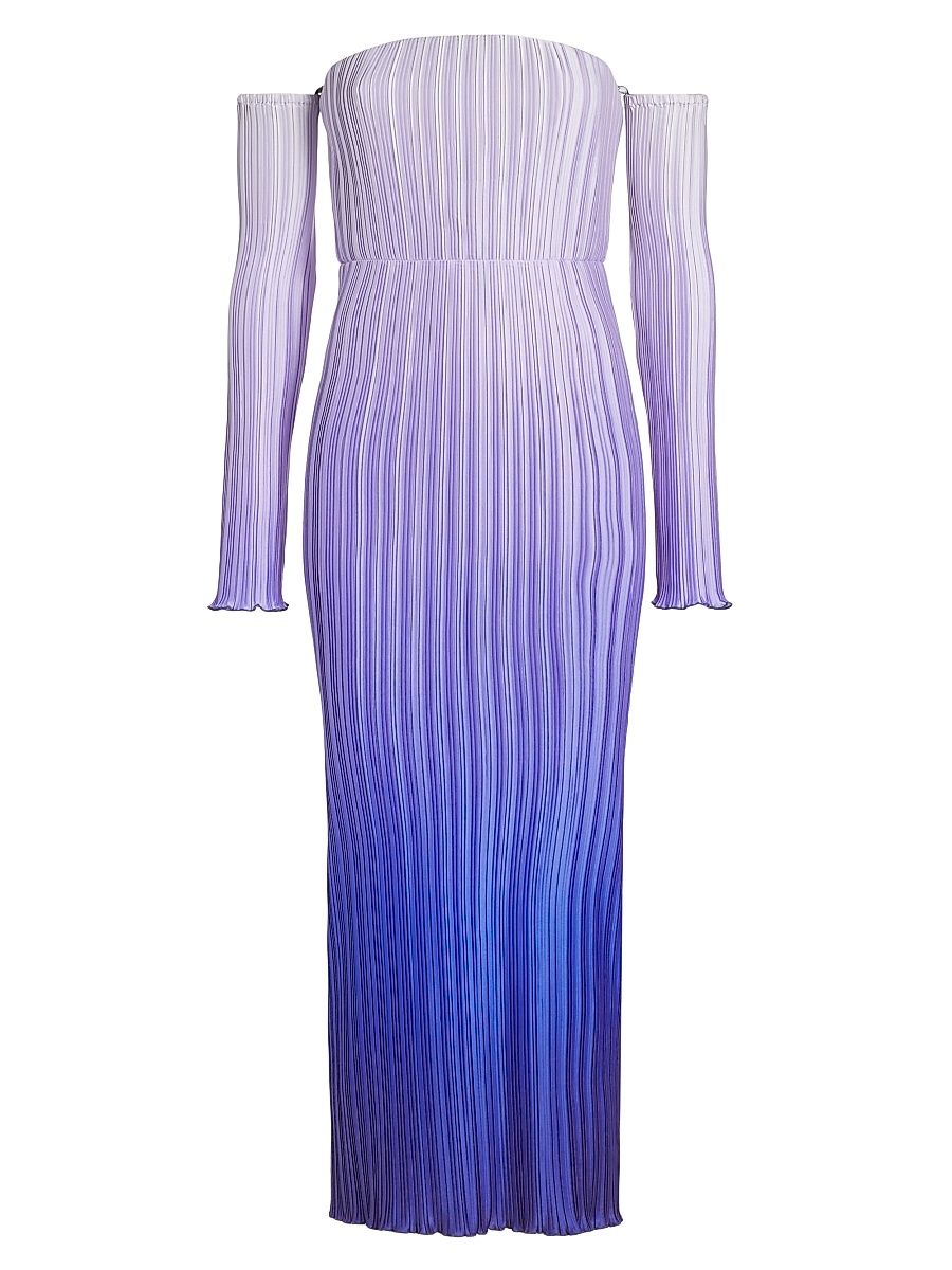 Women's Les Éléments Gatsby Off-The-Shoulder Dress - Ocean - Size 8