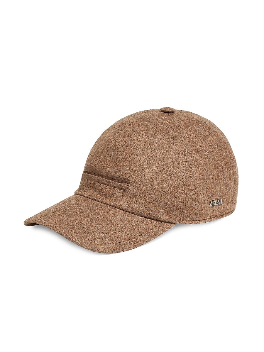 Men's Oasi Cashmere Baseball Cap - Brown - Size XL