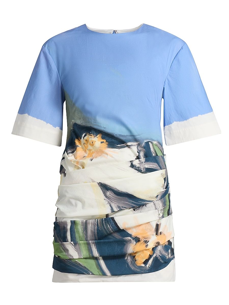 Women's Beaux Garden Print Draped Minidress - Posy Impression - Size 12