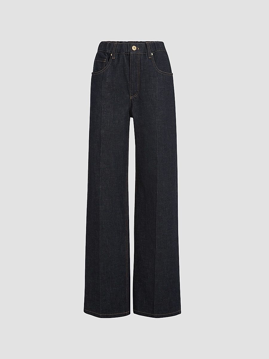 Women's No Fade Denim Contemporary Jeans with Monili - Dark Denim - Size 10