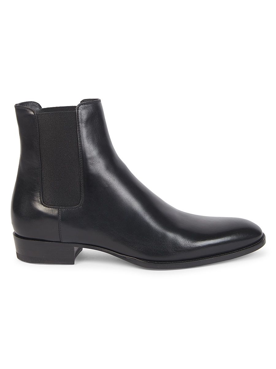 Men's Wyatt Leather Chelsea Boots - Nero - Size 8