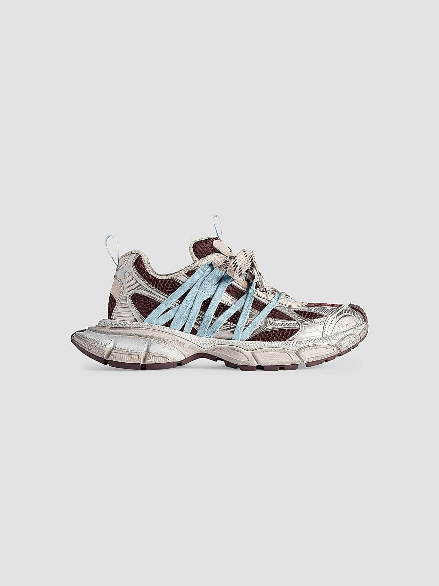 Balenciaga Women's Interlace Sneakers - Brown Beige Blue - Size 11