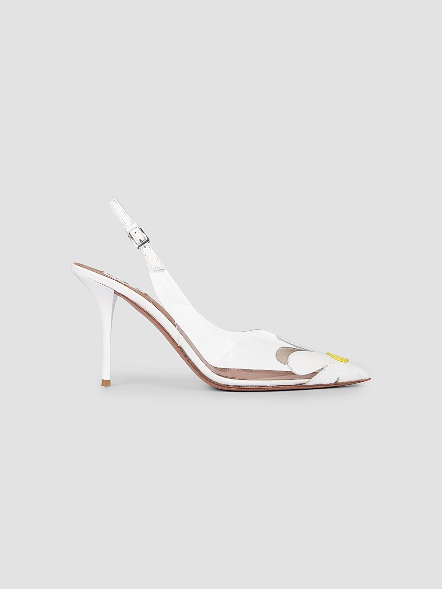 ALAÏA Women's Bloom 90MM Slingback Pumps - Citron Blanc - Size 12