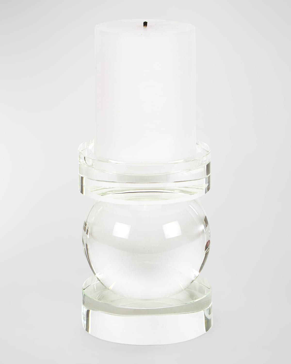 Clear Crystal Sphere Candle Pillar Small