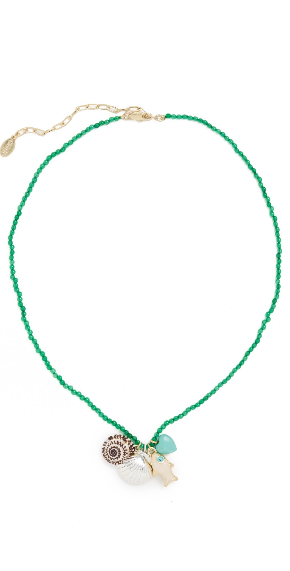 Clare V. Beaded Charm Necklace Multi One Size
