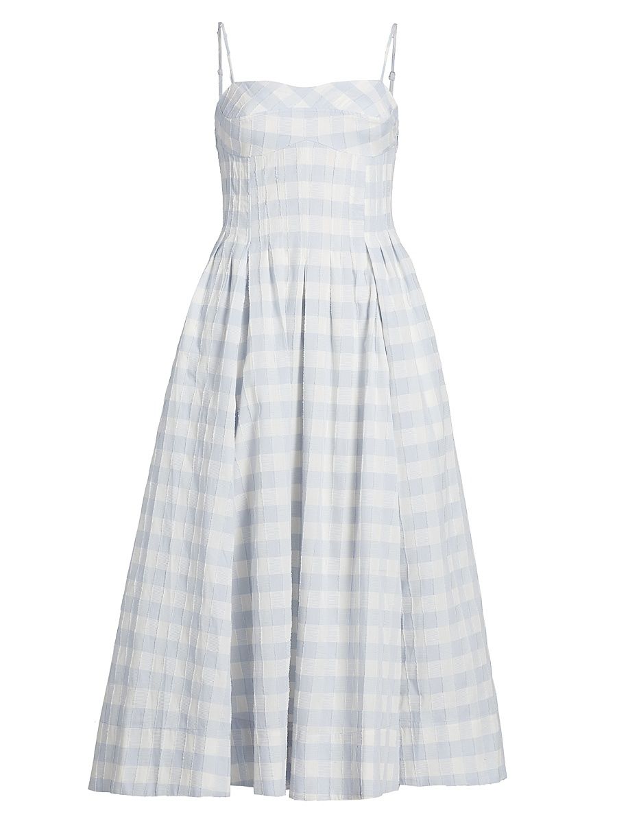 Women's Kittiya Gingham Midi-Dress - Periwinkle Sky Multi - Size 12