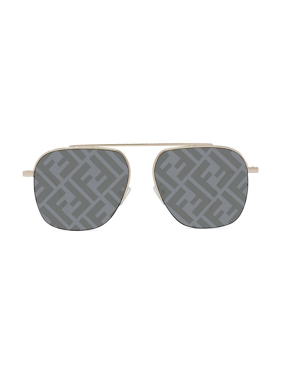 Women's Fendi Travel 57MM Geometric Sunglasses - Gold