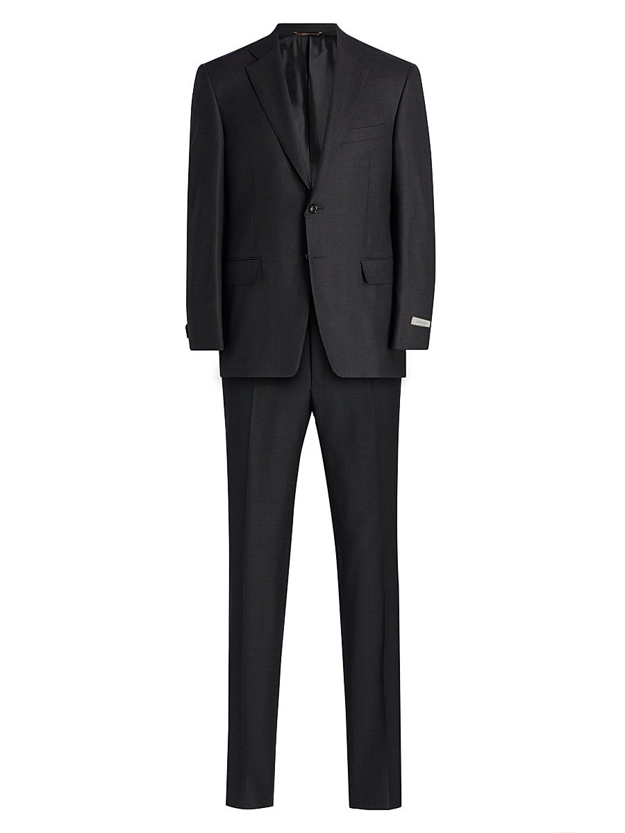 Men's Siena Birdseye Wool Suit - Charcoal - Size 46