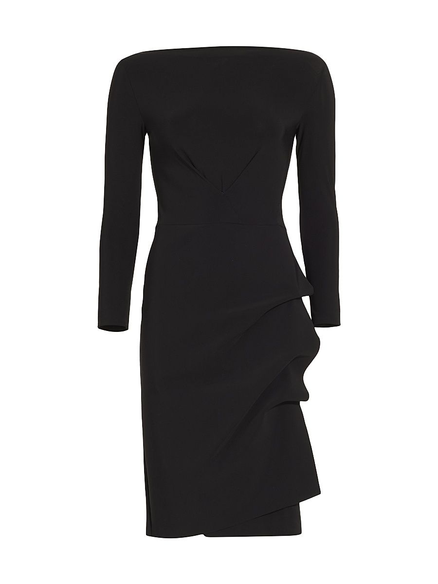 Women's Cassandre Wrap-Effect Boatneck Dress - Black - Size 18