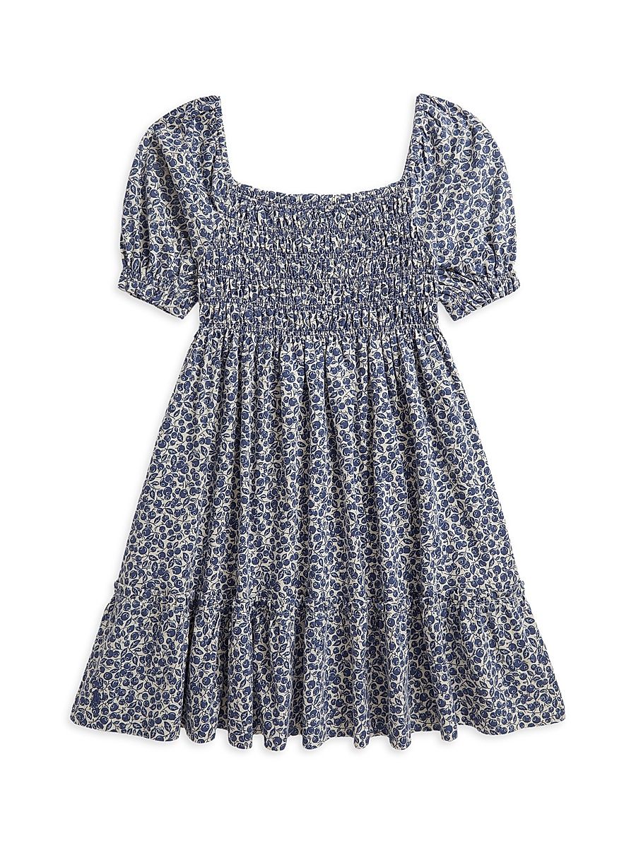 Little Girl's & Girl's Blueberry-Print Smocked Cotton Dress - Blueberry Fields - Size 12 Months