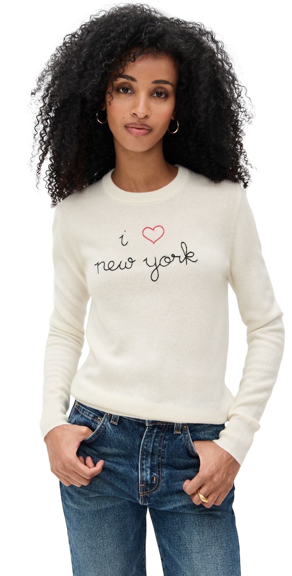 Lingua Franca New York Cashmere Crewneck Cream XS