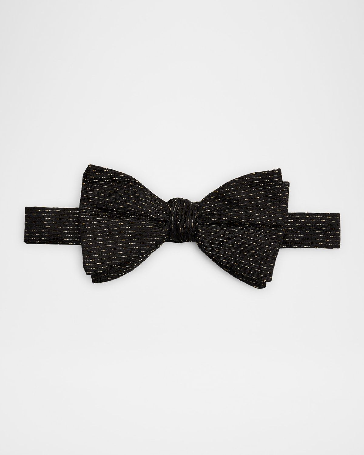 Men & apos;s Metallic Stripe Silk Bow Tie