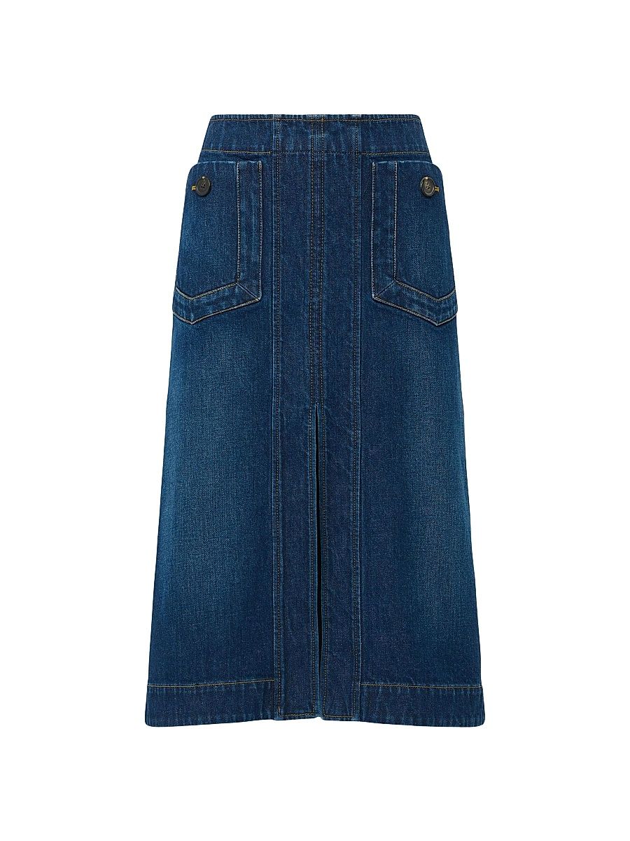 Women's Fernanda Stretch Denim Skirt - Dark Indigo - Size 14