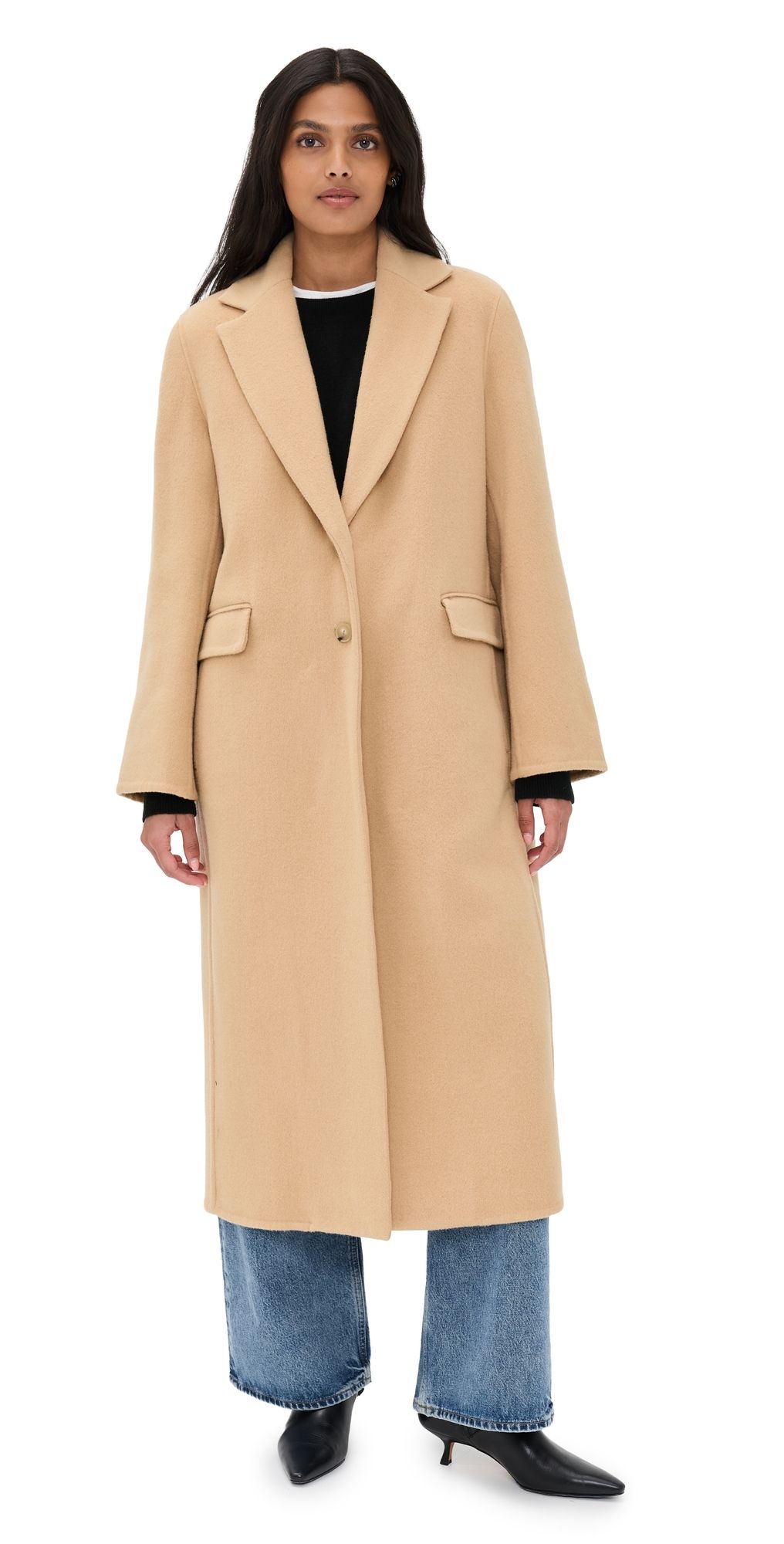 Vince Single Breasted Classic Coat Camel M