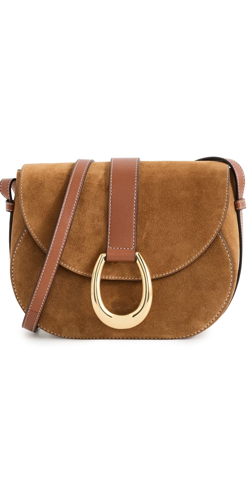 STAUD Bella Saddle Bag Tan One Size