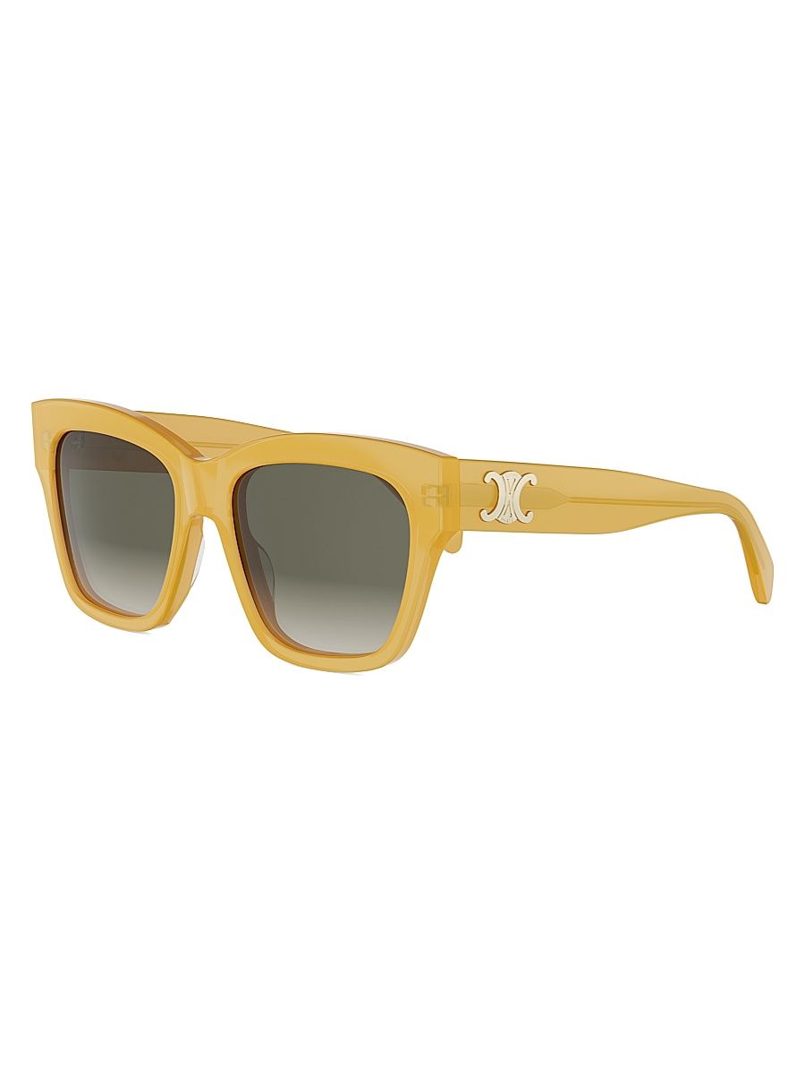 Women's 55MM Square Sunglasses - Yellow Grey