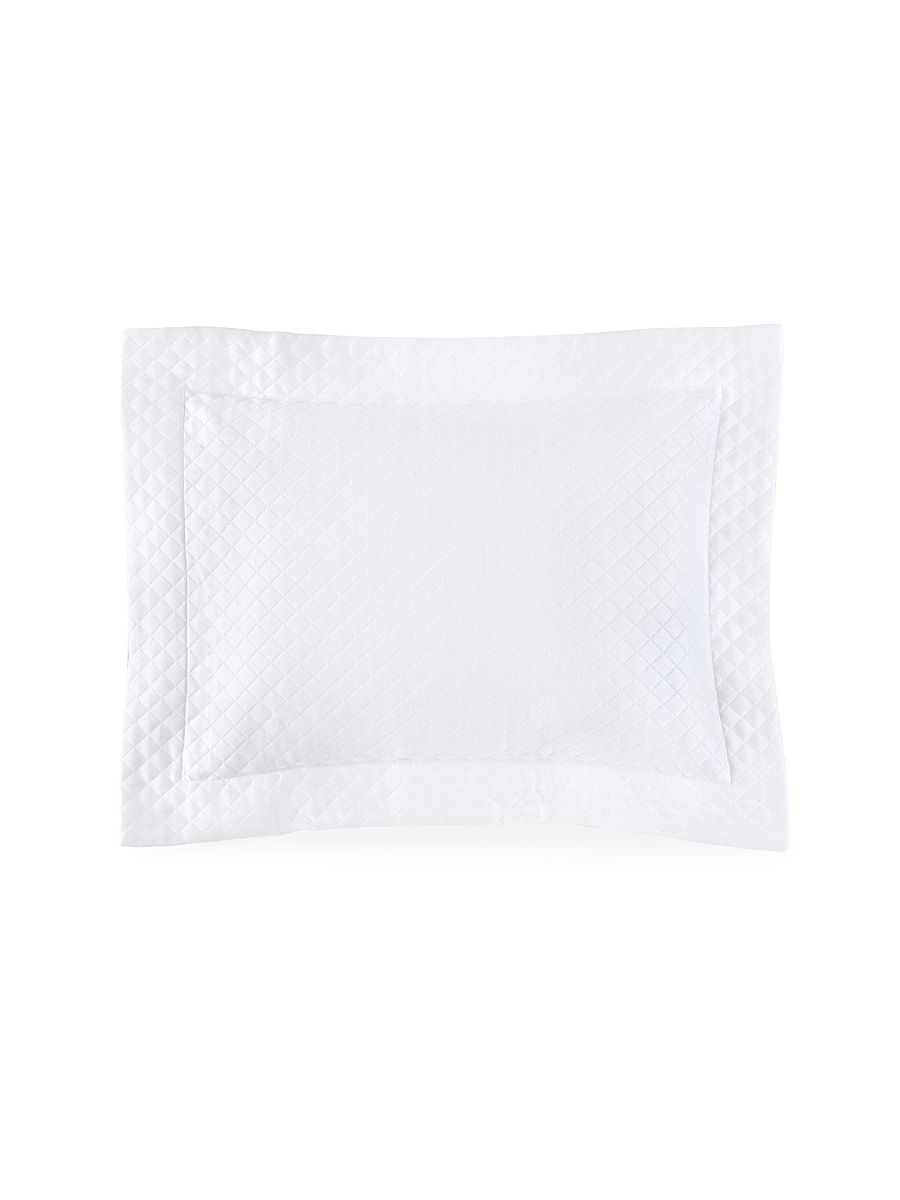 Bari Diamond Pique Sham - White - Size European