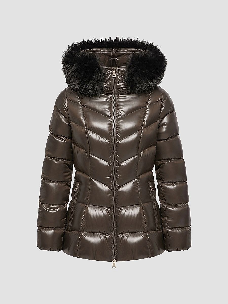 Women's Fulmar Puffer Coat - Brown - Size XL