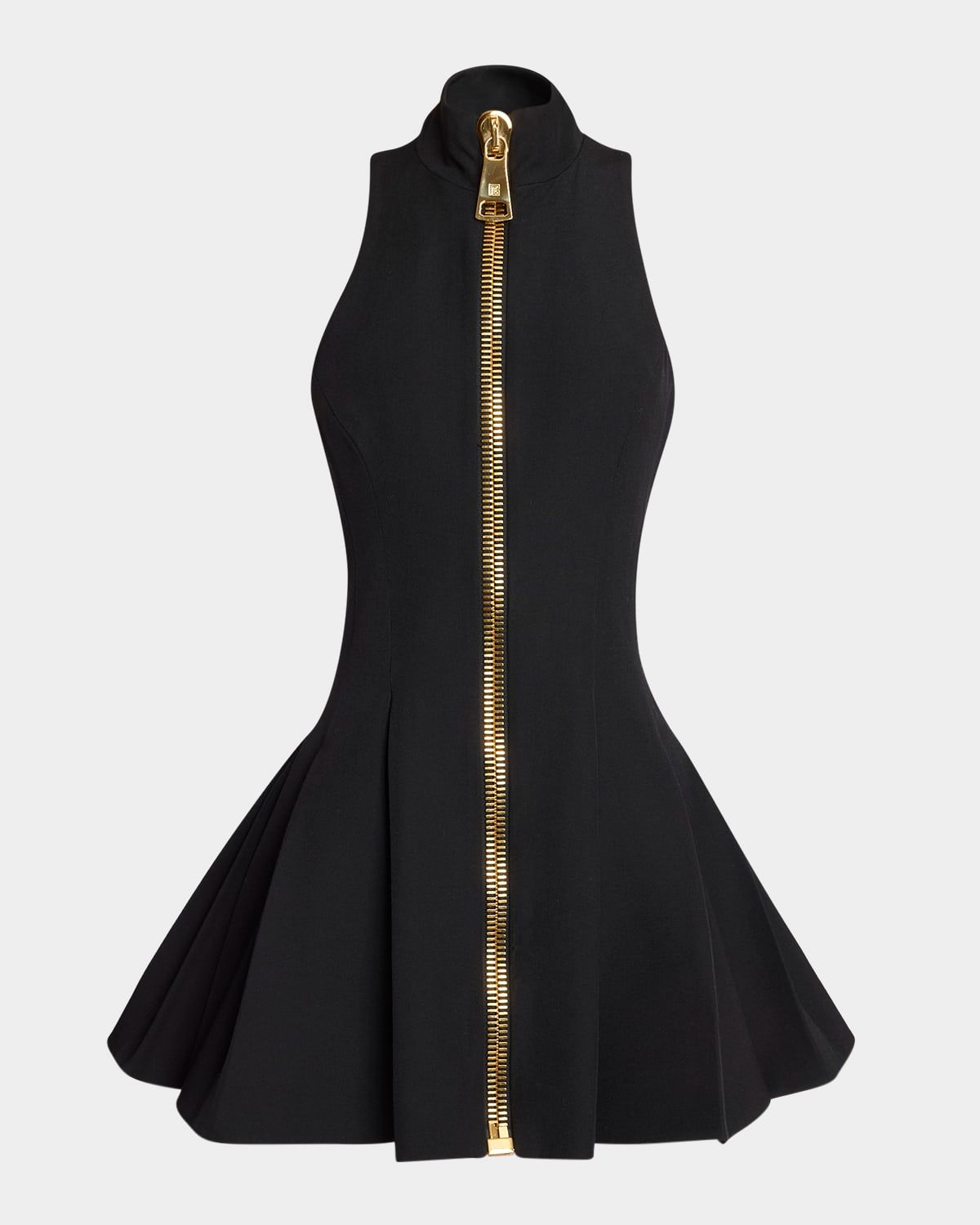 Zipped Fit-&-Flare Mini Dress